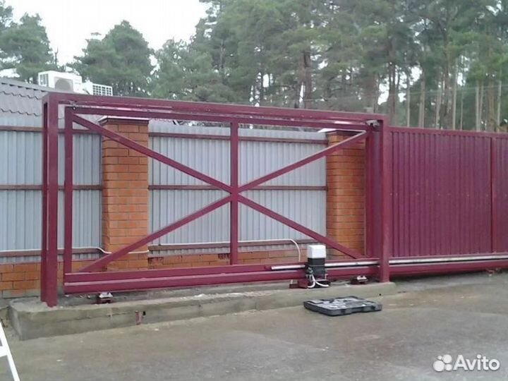Откатные ворота с монтажом