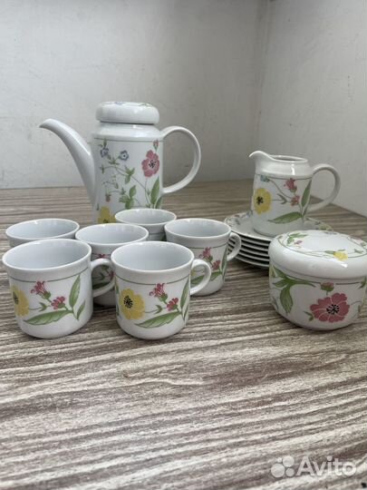 Фарфоровый кофейный сервиз редкий гдр 80 е годы