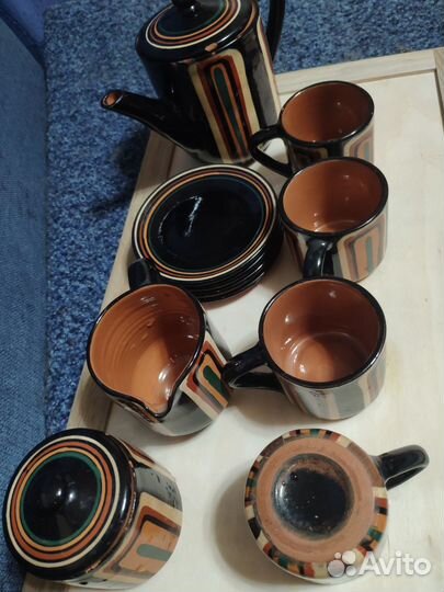 Сервиз кофейный глина