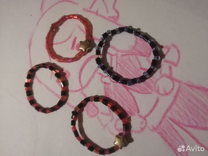 Кольца с стеклярусом