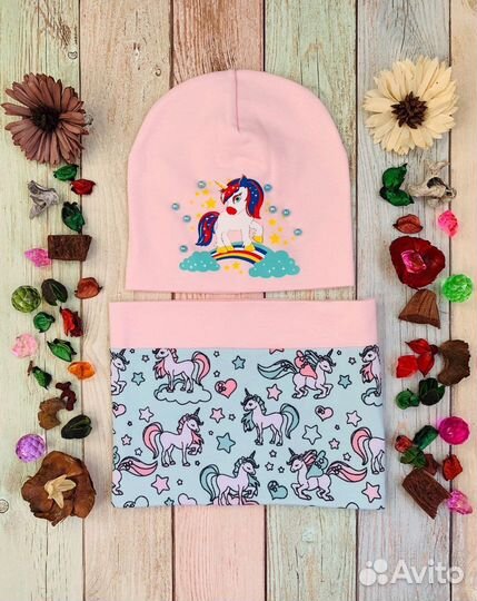 Шапка и снуд новые. Двойной трикотаж. 46-48 см