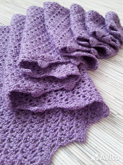 Шарф бактус вязаный длинный ручная работа