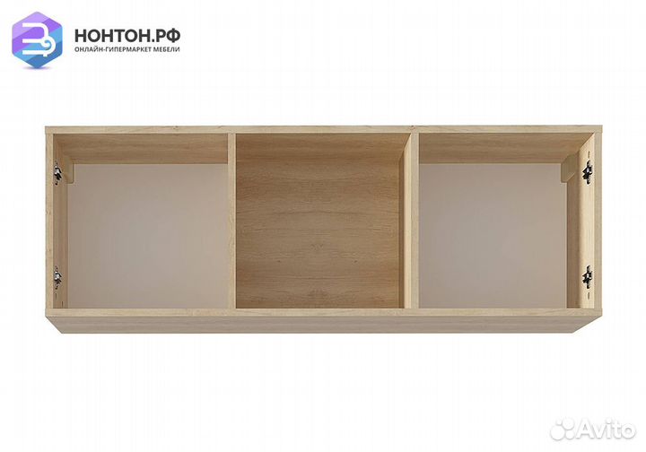 Полка навесная Киото дуб небраска / бетон темный