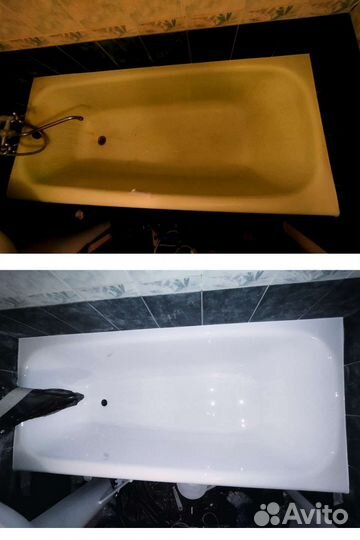 Восстановление покрытия ванн акрилом мрамором