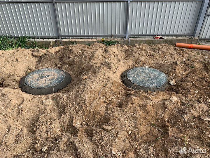 Септик - переливной - дренажный из жб колец