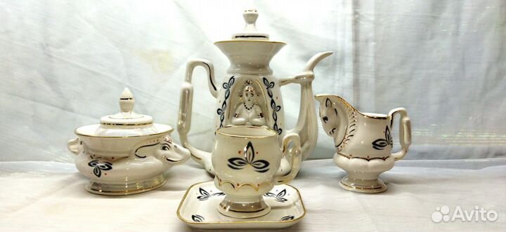 Кофейный сервиз шахматный. Прокопьевский фз