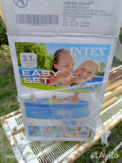 Надувной бассейн intex easy set