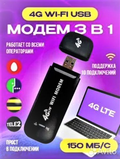 Wifi роутер 4g модем + Сим карта