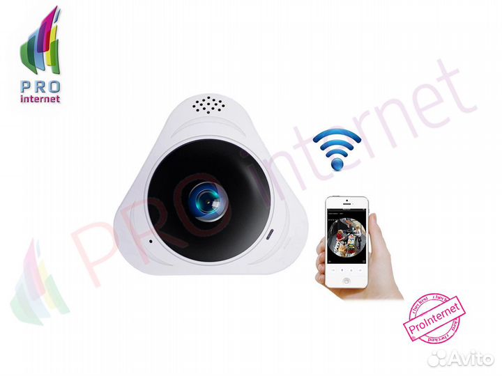 Камера видеонаблюдения WiFi рыбий глаз панорамная