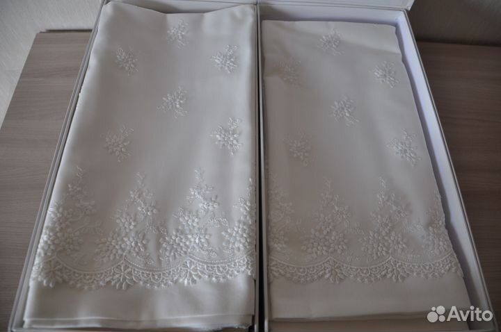 Cвадебное пастельное белье с кружевом Gelin home