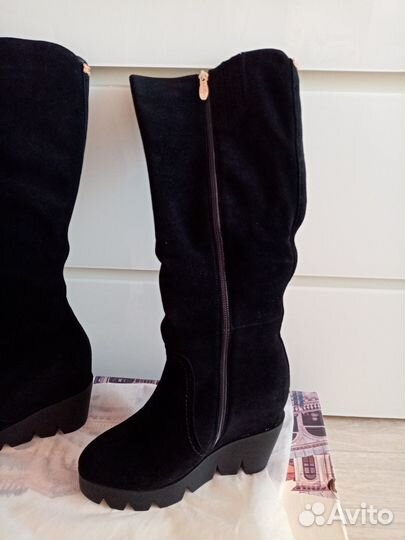 Сапоги новые зимние замшевые