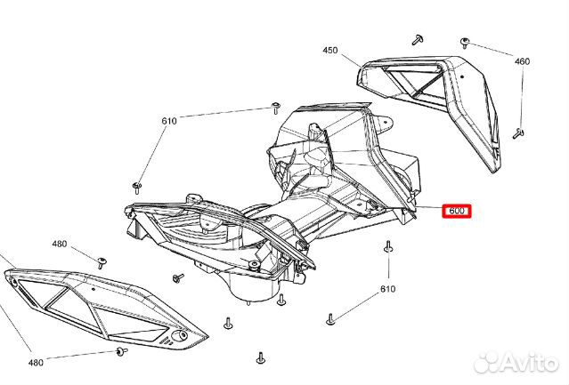 508001056 Корпус впускной Ski-Doo trail 508001077