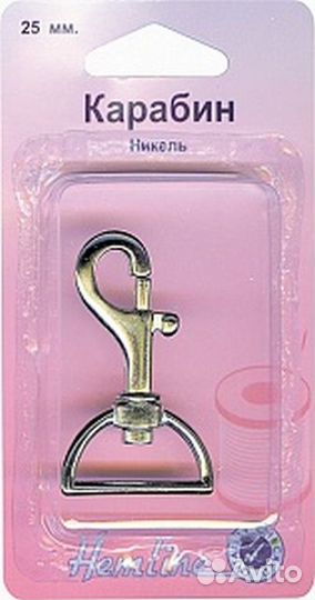 Карабин металлический, никель 25 мм