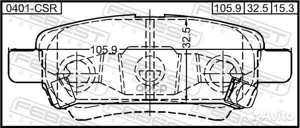 Колодки тормозные задние mitsubishi lancer CS 2