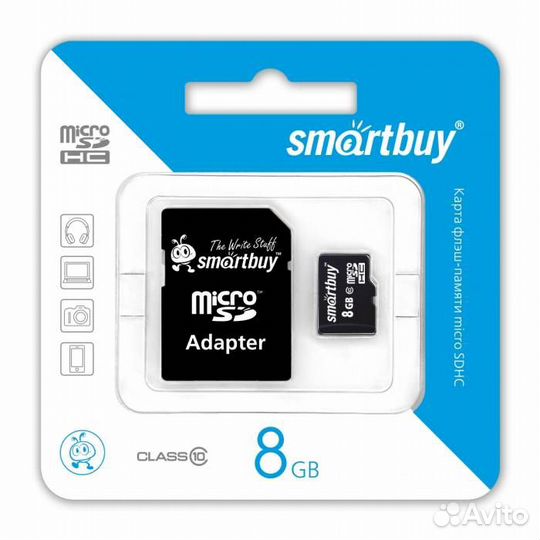 Карта памяти microSD 8Gb class 10 (без адаптера) S