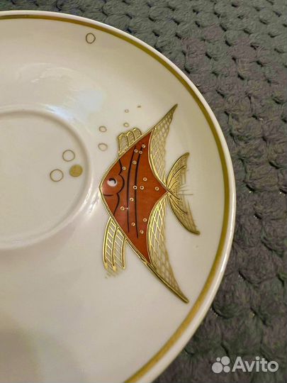Блюдце. Чайная тройка «Рыбки» Wallendorf Германия