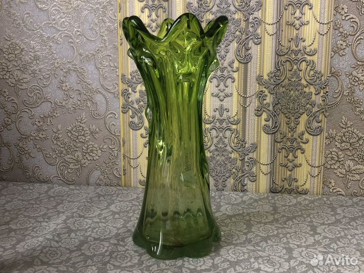 Ваза цветное стекло винтаж