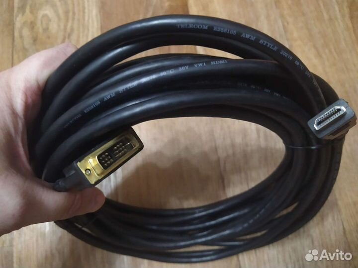 Кабель hdmi DVI 10 метров