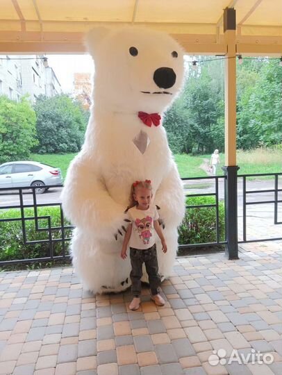 Ростовая кукла Белый мишка поздравление
