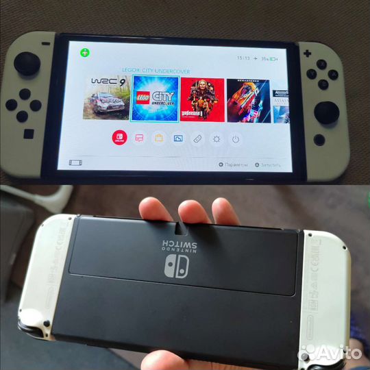 Обм Nintendo switch oled + (7 игр + флэ 64гб)