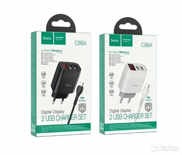 Зарядное устройство hoco C86A с дисплеем