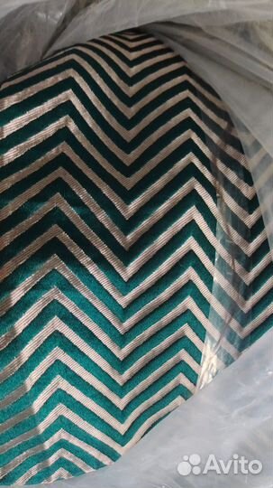 Качественная ткань зелено-серебряная
