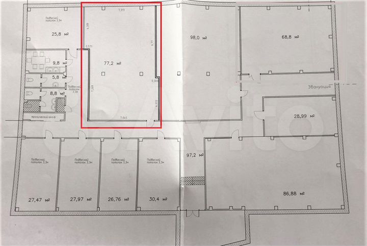 Офис, 77.2 м² ул.Пушкина, 114/2