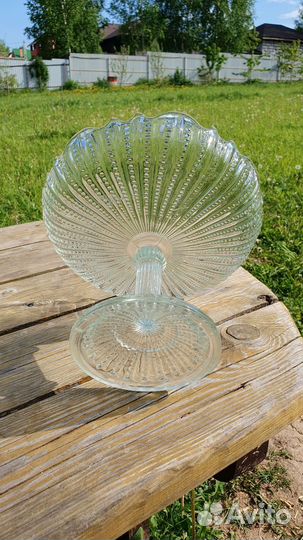Ваза для фруктов антикварное стекло