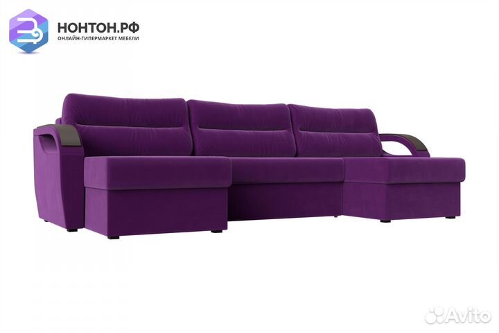 Диван п-образный еврокнижка Форсайт микровельвет ф