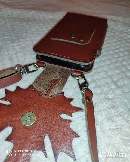 Женская кожаная мини сумочка для Айфона-смартфона