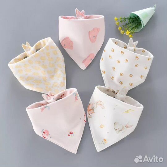 Набор хлопковых слюнявчиков для малышей