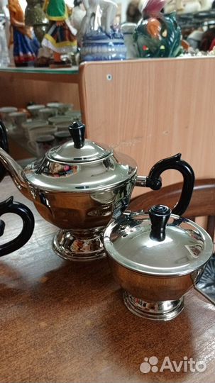 Чайно кофейный сервиз, серебрение