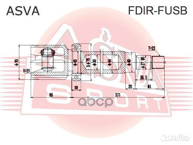 ШРУС внутренний перед прав fdirfusb asva