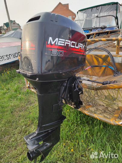 Master 500 с мотором mtrcury 50 на прицепе