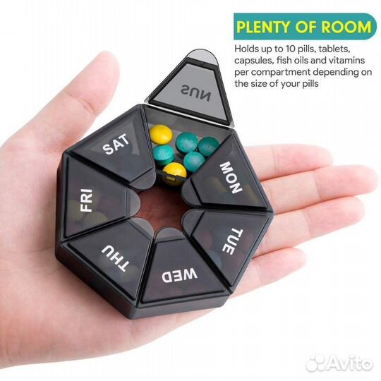 Органайзер для таблеток (таблетница) 7 ячеек