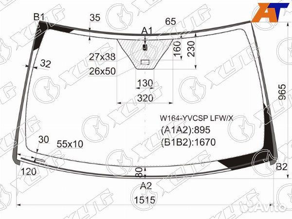 Стекло лобовое mercedes-benz GL-class