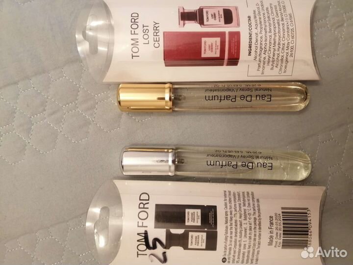 Т/в Killian, Baccarat, Tom Ford (тестеры ОАЭ, Фр)