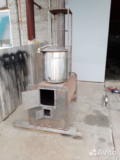 Печка для бани с баком из нержавейки объем 60-л