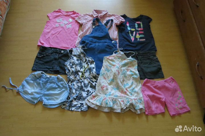 Летние вещи для девочки пакетом 122-134