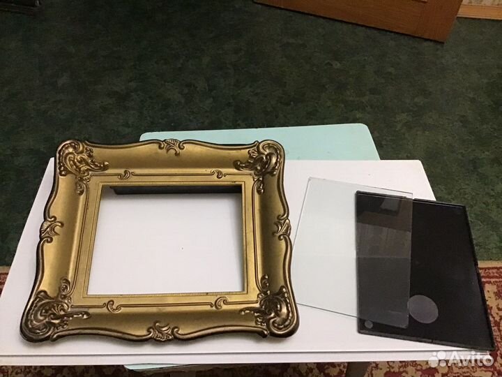 Рамка винтаж со стеклом, пластмасса