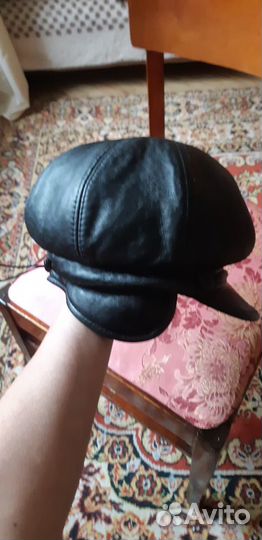 Кожаная шапка(кепи-берет)