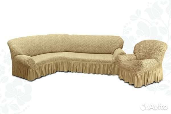 Чехол на угловой диван и кресло