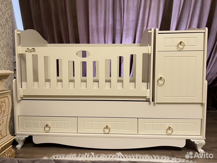 Детская кроватка-трансформер Lovely Baby + матрас