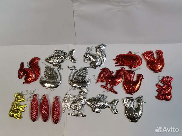 Набор елочных игрушек СССР пластик