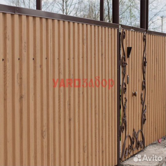 Забор профлист и ворота с калитка в Тутаеве