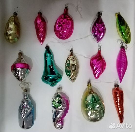 Игрушки ёлочные СССР стекло