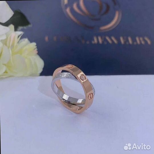 Кольцо Cartier Love, бриллиантовое паве 0,16ct