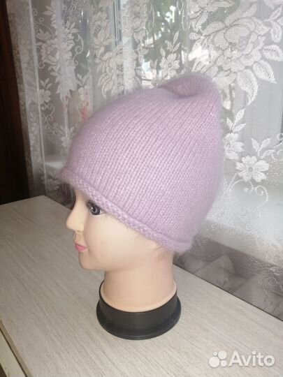 Шапка женская вязаная из пуха норки