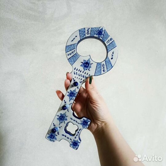 Ключница настенная авторская гжель СССР винтаж