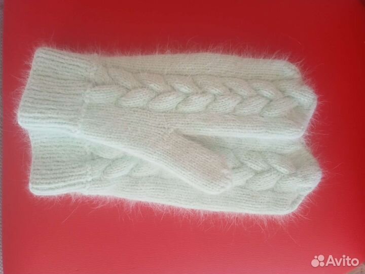 Варежки из пуха норки